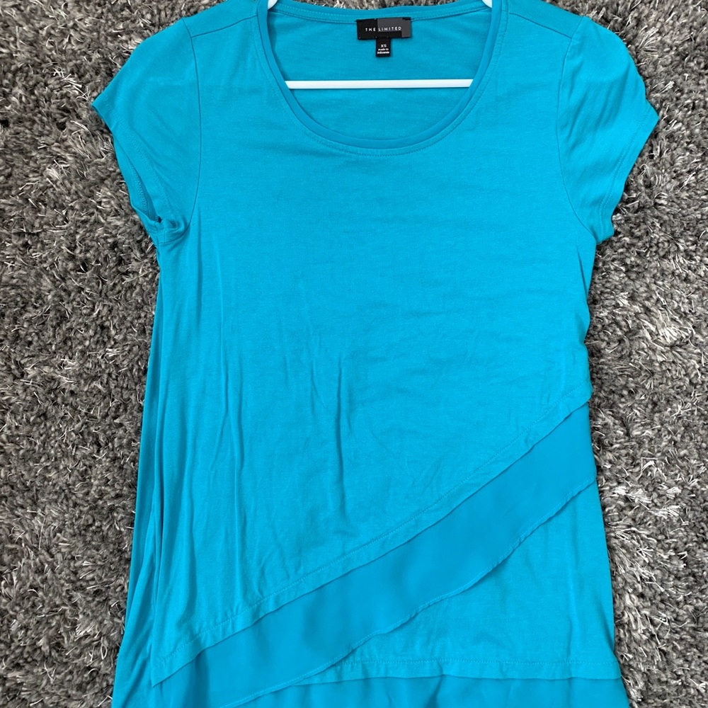 Blue short sleeve blouse